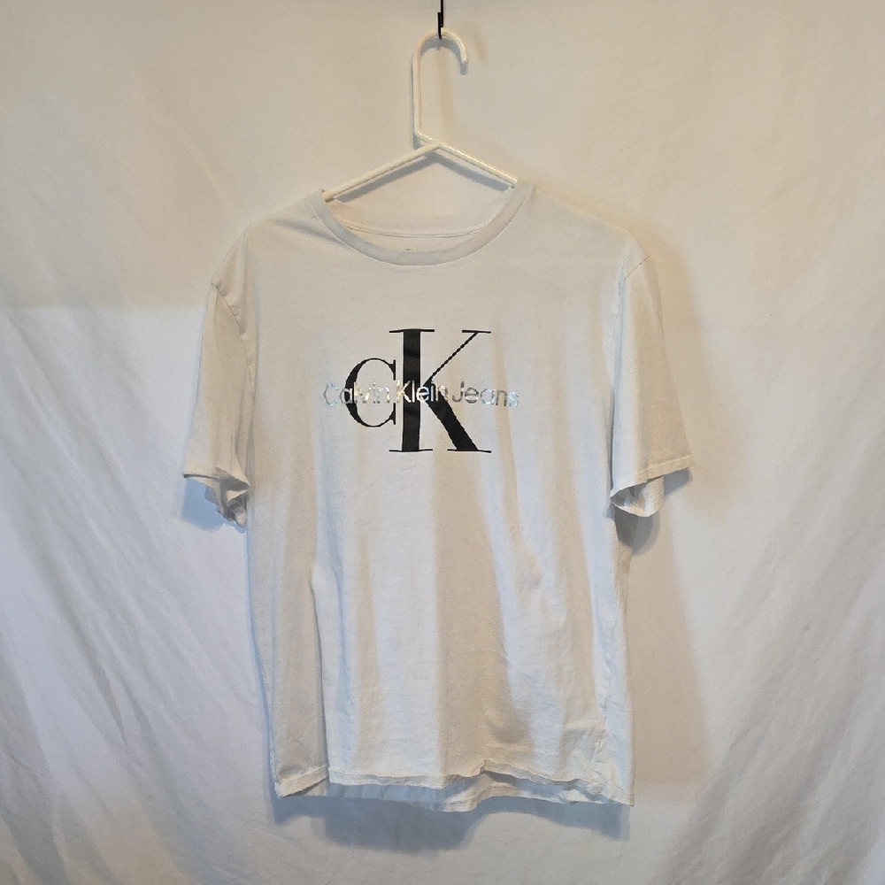 Calvin Klein Jeans White Short-Sleeve Logo Tee